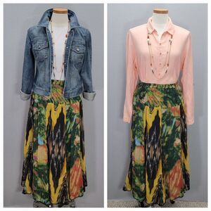 ANU BOHO HIPPIE LONG LINE SKIRT, SIZE S